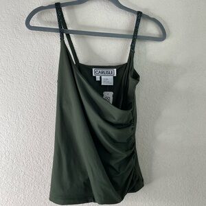 Carlisle Forest Green Draped Tank Top